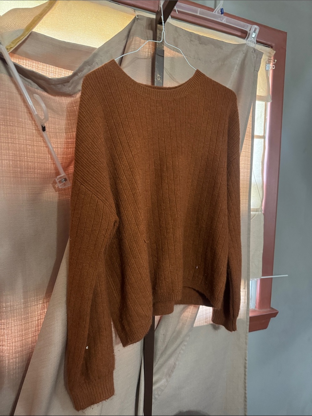 Cozy Ribbed Brown Women's Sweater